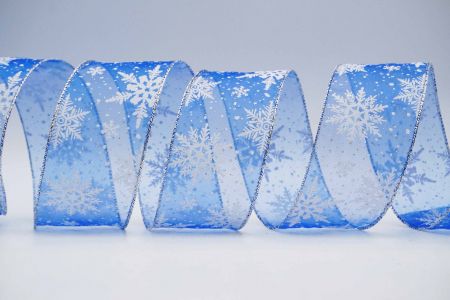 Glitter Sneeuwvlokken Bedraad Lint_KF7319G-4_blauw